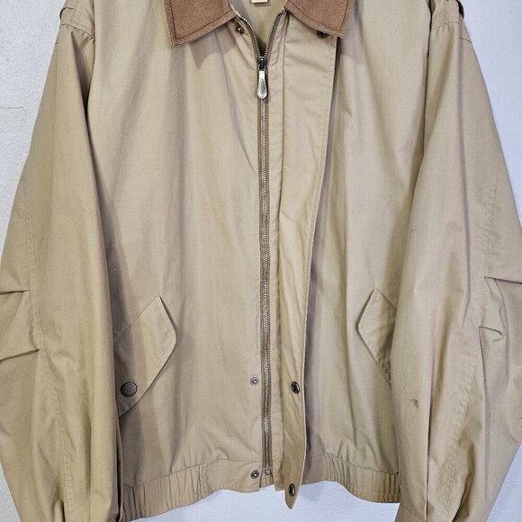Vintage Men's London Fog Bomber Style Beige Jacket Preppy Casual Size L - Picture 6 of 11